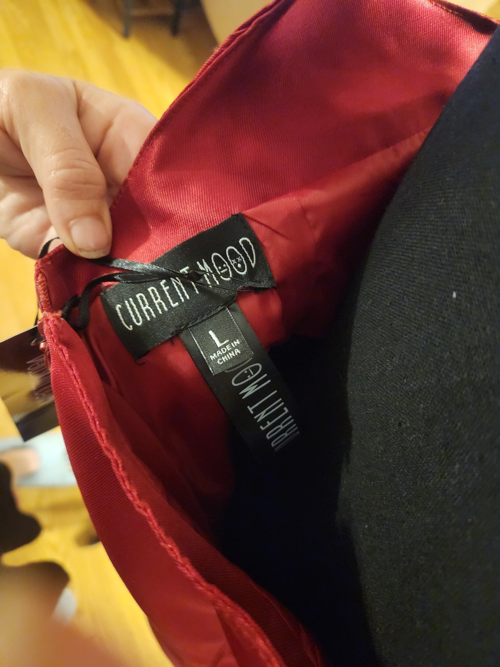 Current Mood Red Satin Mini Dress with Tie Straps - Picture 2 of 2